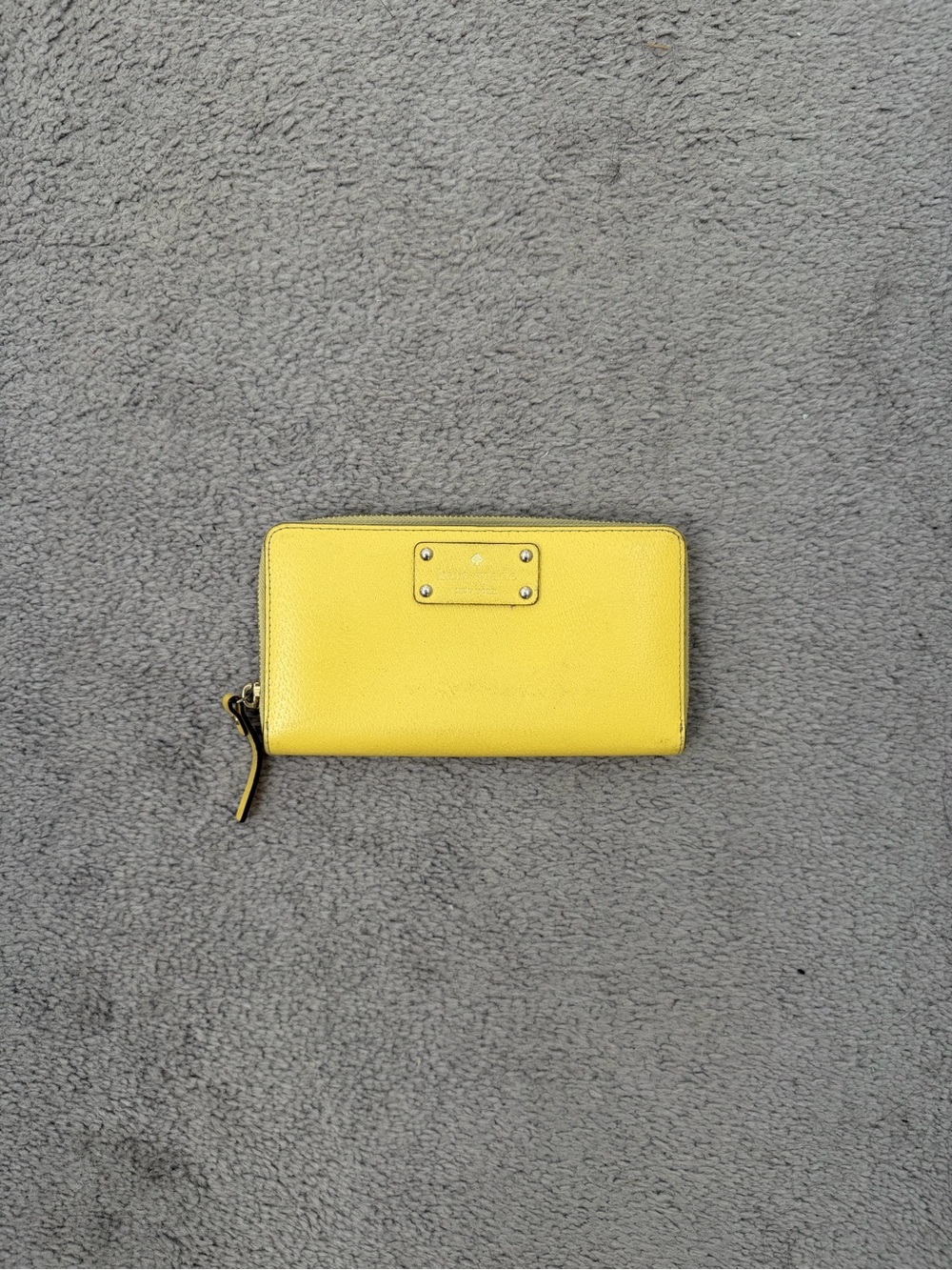 kate spade bright yellow zip-around wallet